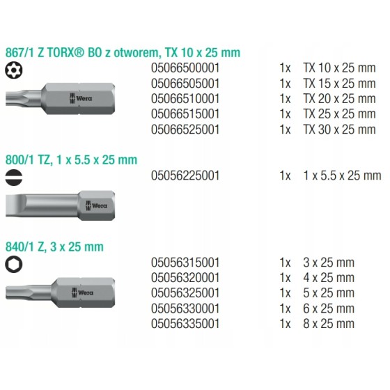 ZESTAW BITÓW 29 SZTUK Z UCHWYTEM RAPIDAPTOR BIT-CHECK+1UN - 05056440001.