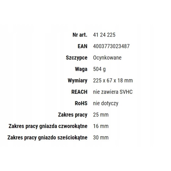 SZCZYPCE ZACISKOWE 225MM 