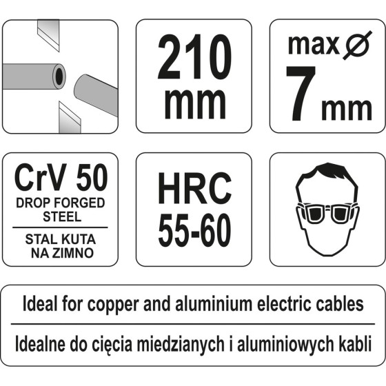 SZCZYPCE DO CIĘCIA PRZEWODÓW 210MM MAX.7MM 