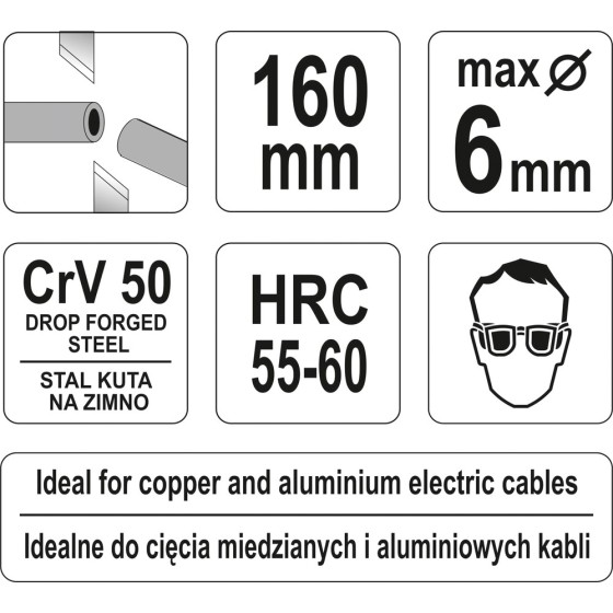 SZCZYPCE DO CIĘCIA PRZEWODÓW 6 CAL 