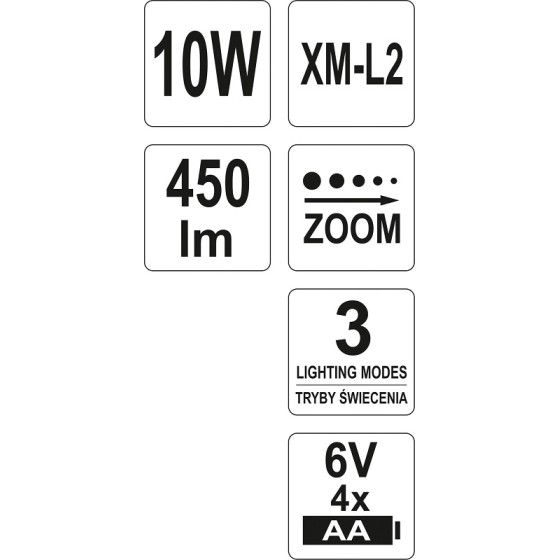 LAMPA CZOŁOWA XM-L2 CREE 10W - YT-08591.