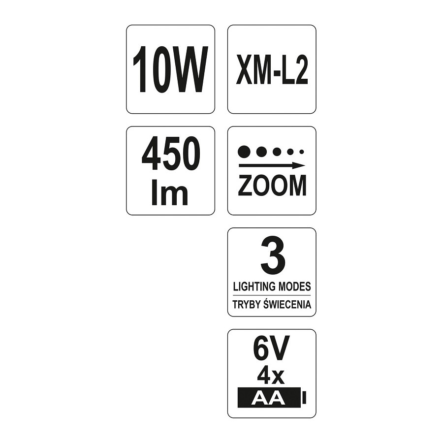 LAMPA CZOŁOWA XM-L2 CREE 10W - YT-08591.