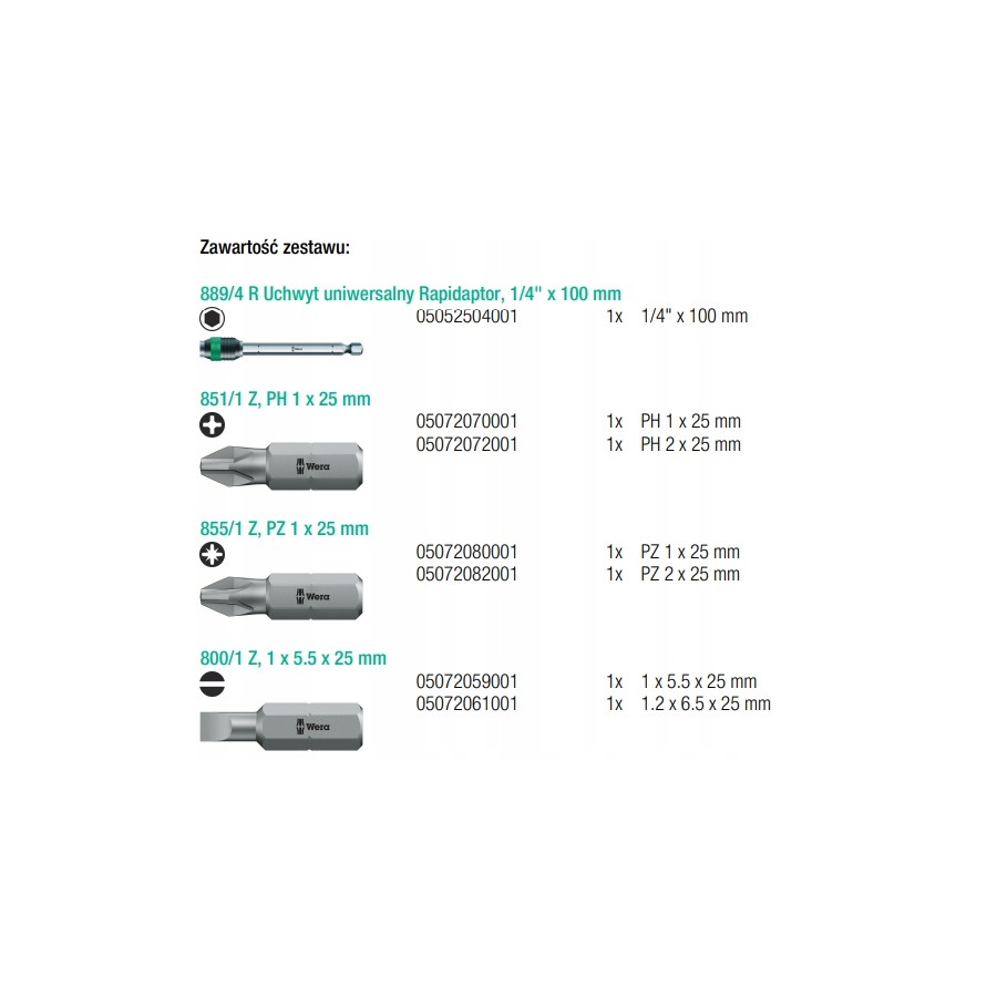 RĘKOJEŚĆ Z UCHWYTEM DO GROTÓW 1/4' Z MAGNESEM + 6 GROTÓW - 05051019001.