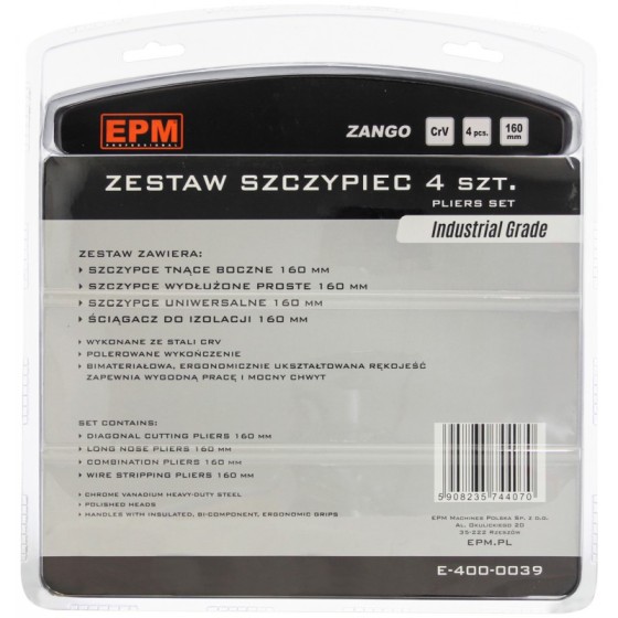 ZESTAW SZCZYPIEC 4 SZTUKI 160MM CRV ZANGO 