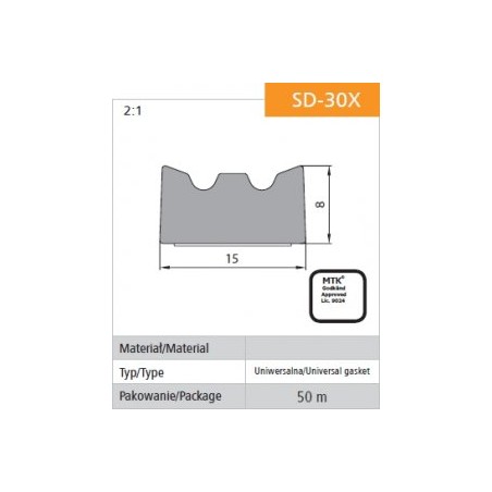 USZCZELKA SAMOPRZYLEPNA CZARNA SD-30/4-0 DGP 15*8MM MB 