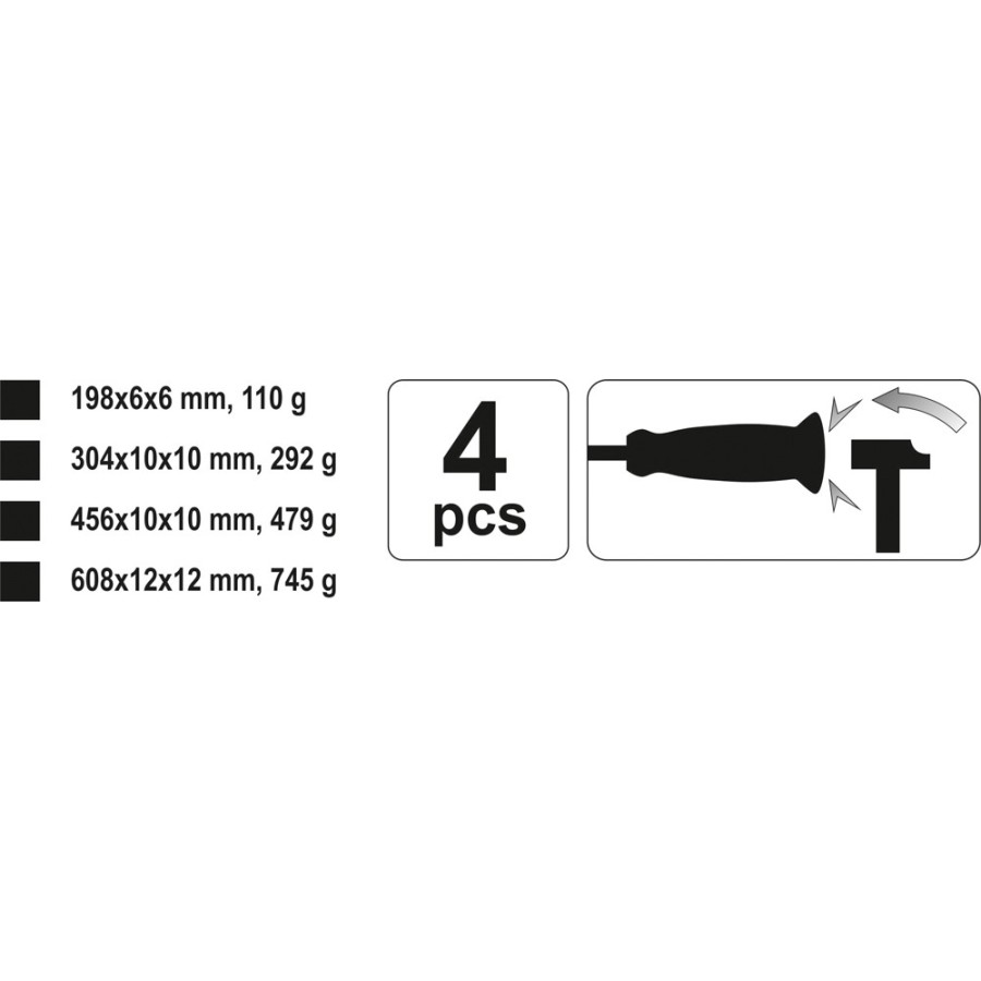 ZESTAW ŁOMÓW 4 CZĘŚCI - YT-4730.