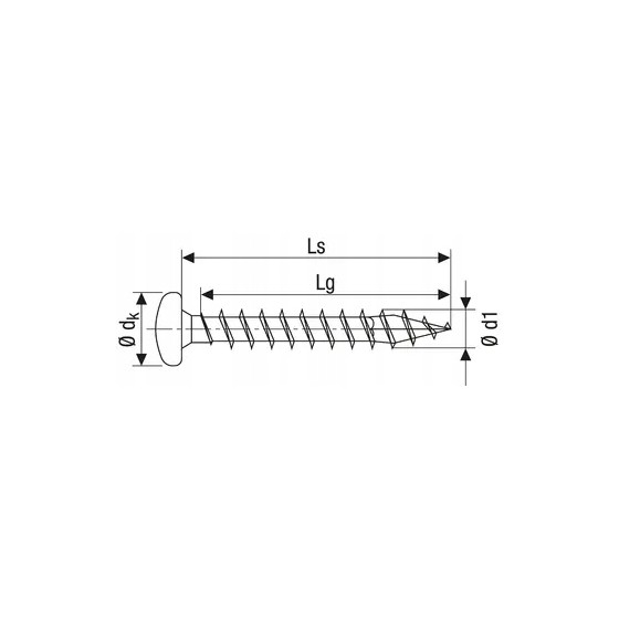 WKRĘT ŁEB PÓŁKULISTY (1000) OCYNK BIAŁY 3.5*16MM HB TX MINI - 0201010350165.