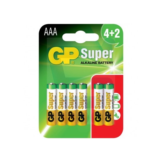 BATERIA SUPER ALKALINE AAA LR3 1.5V 6 SZTUK 