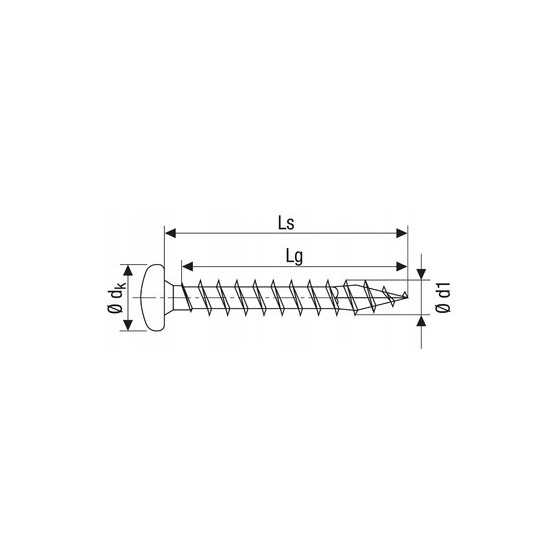 WKRĘT ŁEB PÓŁKULISTY (1000) OCYNK BIAŁY 3.5*20MM HB TX MINI - 0201010350205.