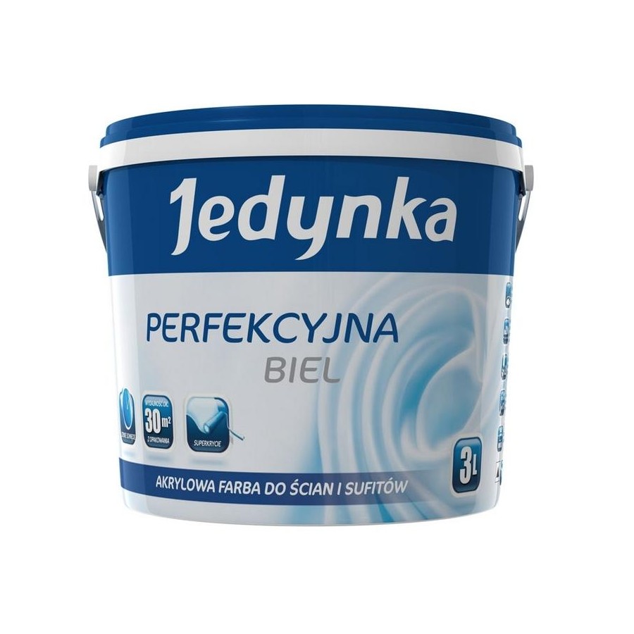 JEDYNKA FARBA AKRYLOWA PERFEKCYJNA BIEL 10L 