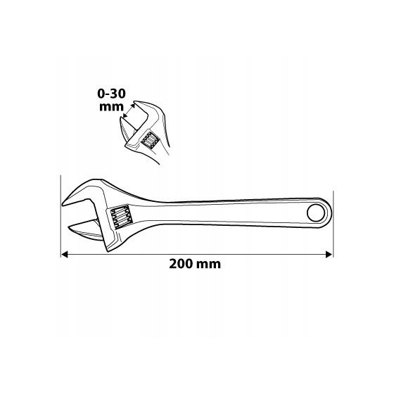 KLUCZ NASTAWNY Z ZAPADKĄ 200MM - 03-017.