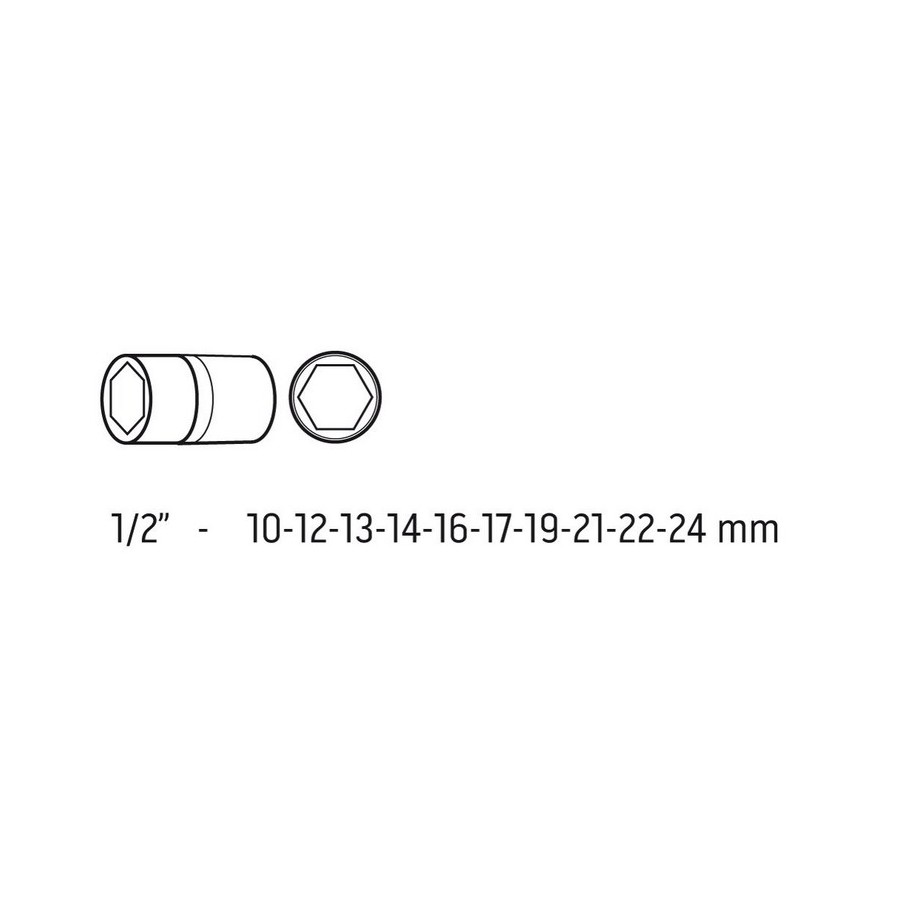 NASADKI UDAROWE 1/2'' 10-24MM 10 SZTUK 