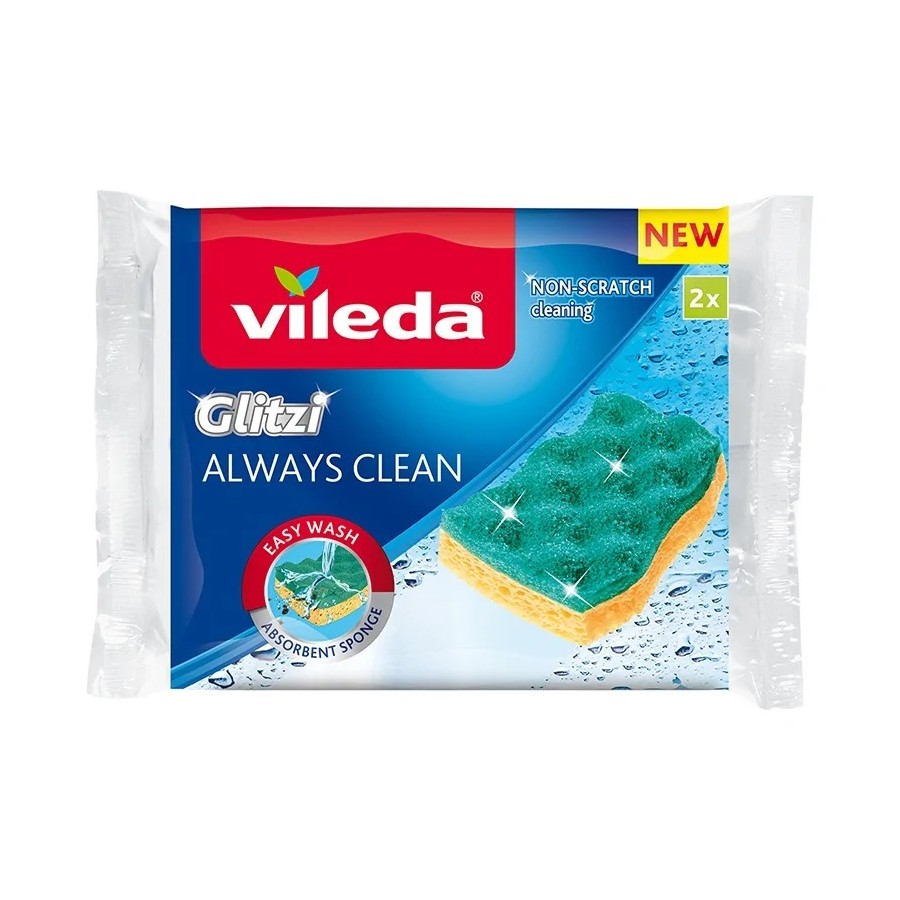 VILEDA GĄBKA DO NACZYŃ WISKOZOWA GLITZI ALWAYS CLEAN 2 SZT. 