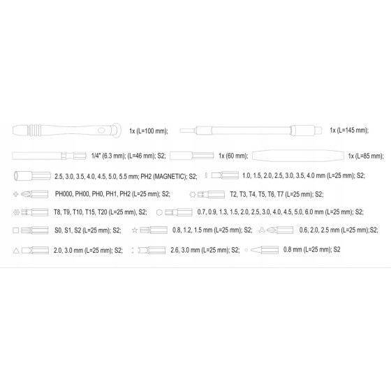 ZESTAW DO NAPRAWY TELEFONÓW KOMÓRKOWYCH 61SZT - YT-25760.