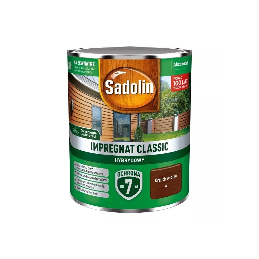 SADOLIN IMPREGNAT CLASSIC HYBRYDOWY 7 LAT ORZECH WŁOSKI 9L 