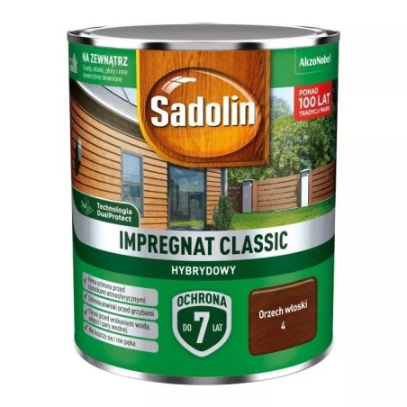 SADOLIN IMPREGNAT CLASSIC HYBRYDOWY 7 LAT ORZECH WŁOSKI 9L 