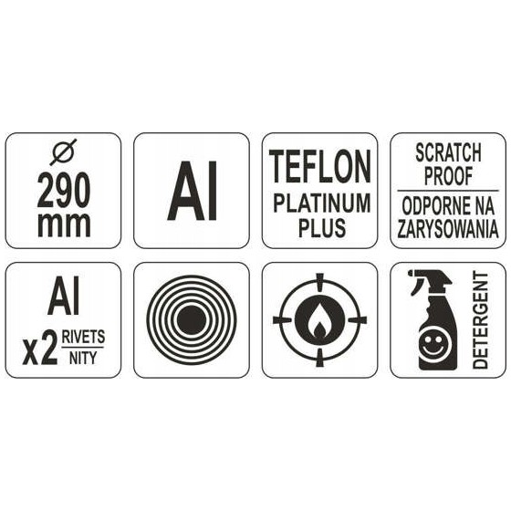 PATELNIA ALUMINIOWA DO NALEŚNIKÓW TEFLON 290MM - YG-00153.