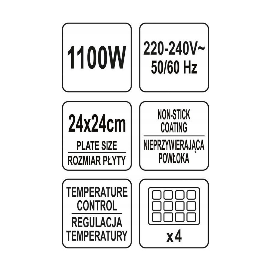 GOFROWNICA 1100W , 4 GOFRY - 68012.