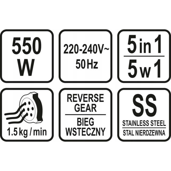 MASZYNKA DO MIELENIA MIĘSA 5W1 550W - 67900.