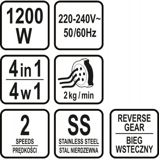 MASZYNKA DO MIELENIA MIĘSA 4W1 1200W - 67901.