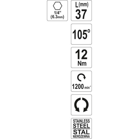 ADAPTER KĄTOWY 37MM 1/4' - YT-04632.