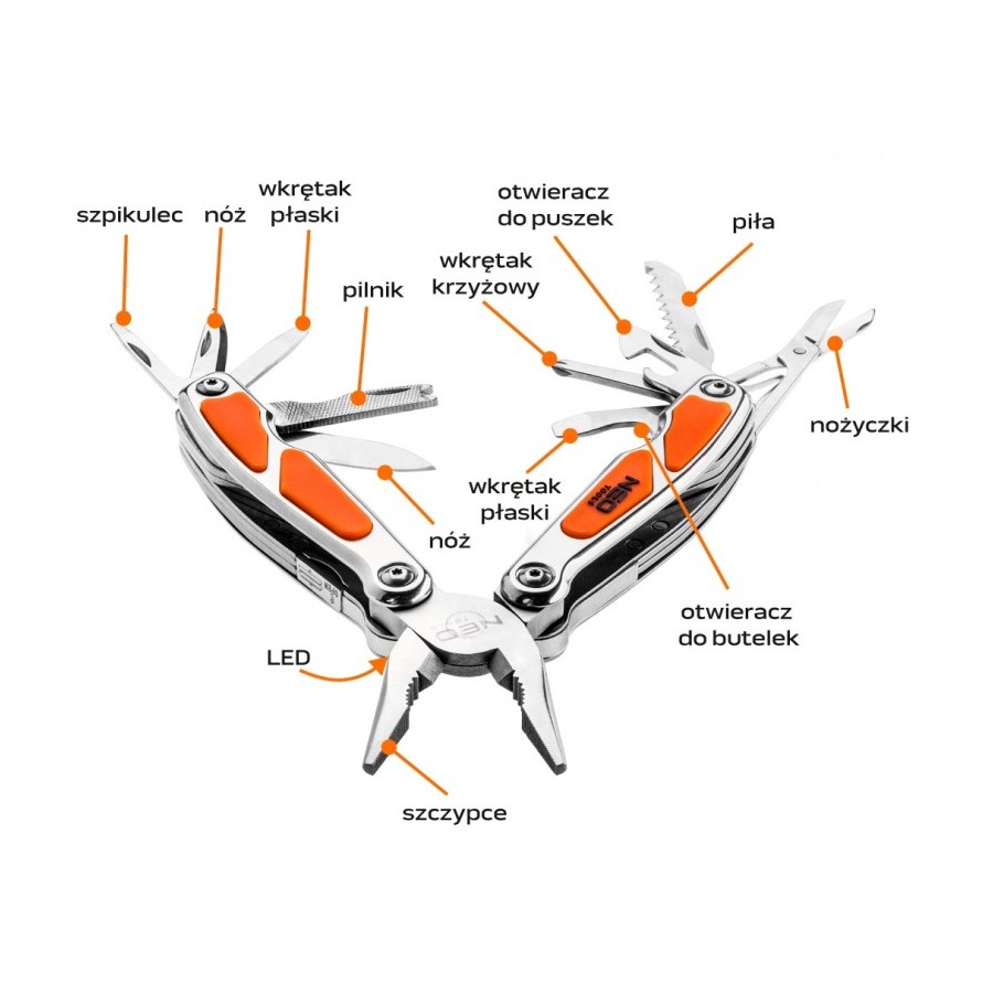 NARZĘDZIE WIELOFUNKCYJNE Z LED, ZESTAW 12SZT. - 01-026.