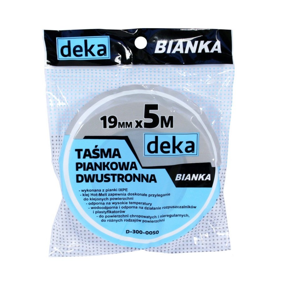 TAŚMA DWUSTRONNA PIANKOWA BIANKA 19MM*5M 