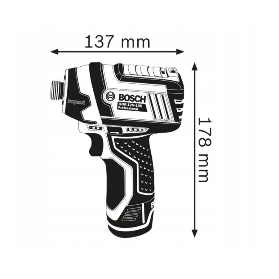 KLUCZ UDAROWY AKUMULATOROWY 1/4'' GDR 12V-105 - 06019A6901.