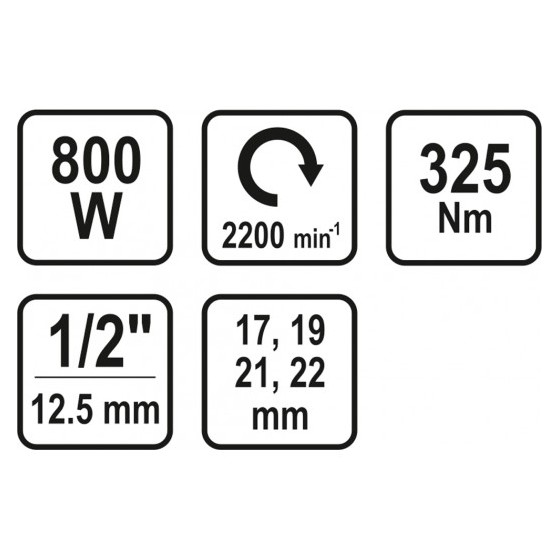 ELEKTRYCZNY KLUCZ UDAROWY 800W 325NM + NASADKI 