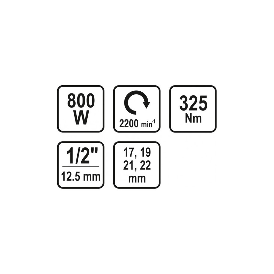 ELEKTRYCZNY KLUCZ UDAROWY 800W 325NM + NASADKI 