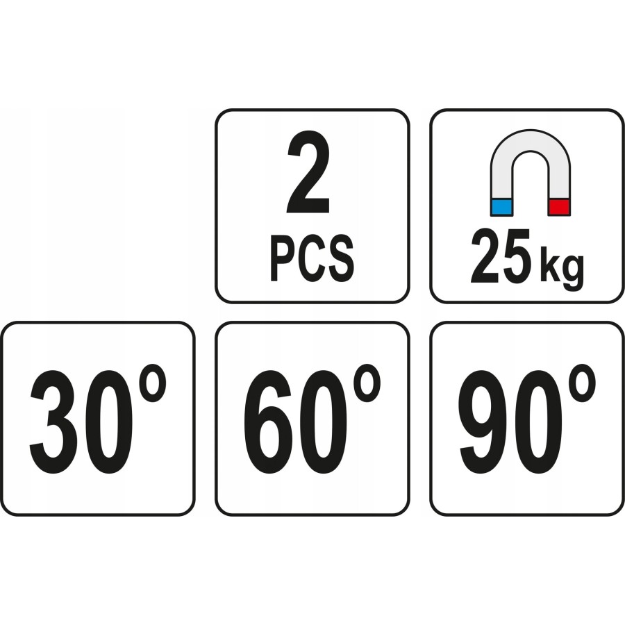 MAGNETYCZNE UCHWYTY SPAWALNICZE 25 KG 2 SZTUKI - YT-08722.