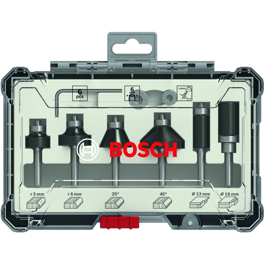 ZESTAW FREZÓW 6 SZT. TRIM&EDGING UCHWYT 6MM - 2607017468.