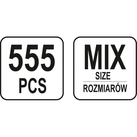 ZESTAW ZAWLECZEK PROSTYCH 555SZT MIX - YT-06873.