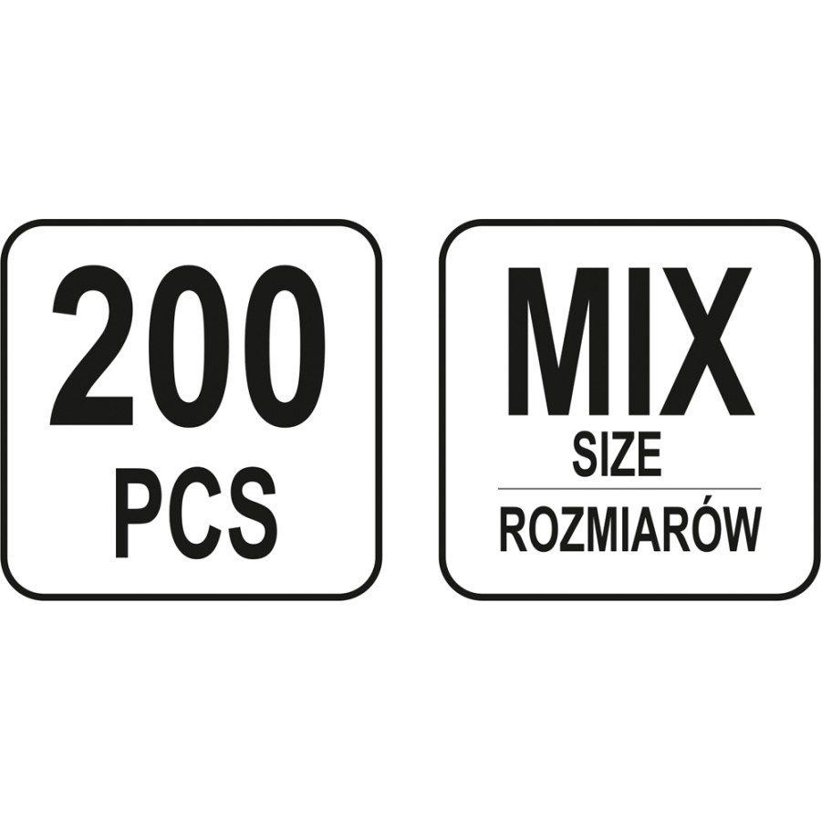 ZESTAW SPRĘŻYNEK 200 SZTUK MIX - YT-06875.