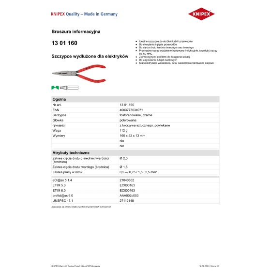 SZCZYPCE DLA ELEKTRYKÓW 160MM 