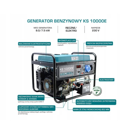 AGREGAT BENZYNOWY 8 KW 1F - KS10000E.