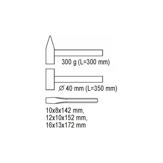 WKŁAD DO SZUFLADY MŁOTKI PRZECINAKI 5CZ - YT-5540.