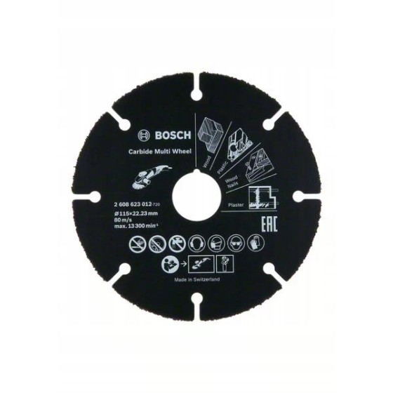 TARCZA UNIWERSALNA Z WĘGLIKÓW SPIEKANYCH MULTI WHEEL 115MM - 2608623012.