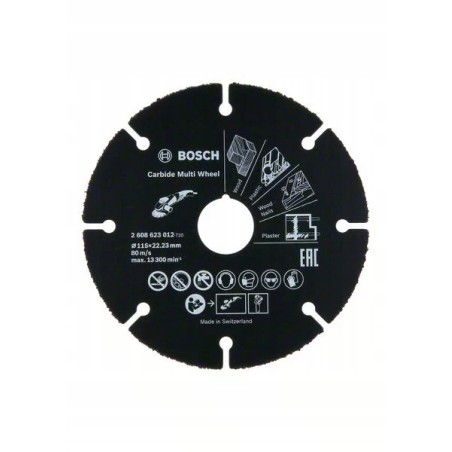 TARCZA UNIWERSALNA Z WĘGLIKÓW SPIEKANYCH MULTI WHEEL 115MM - 2608623012.