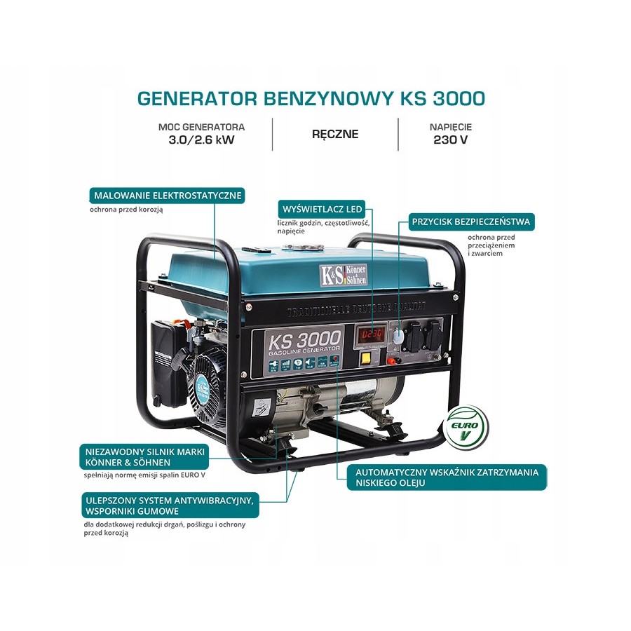 AGREGAT PRĄDOTWÓRCZY BENZYNOWY 1F 3 KW - KS3000.