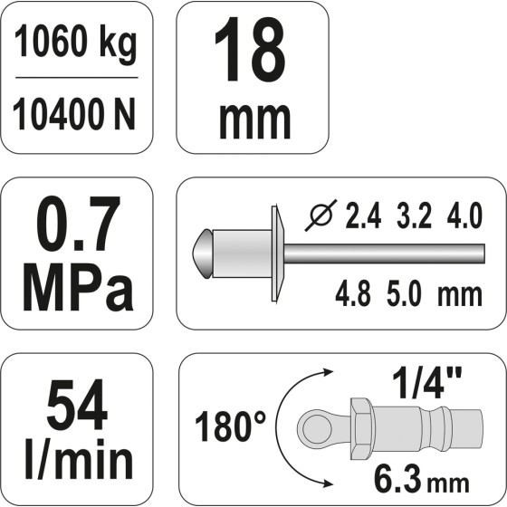 NITOWNICA PNEUMATYCZNA 2,4-5,0MM - YT-36171.