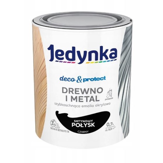 JEDYNKA DECO&PROTECT DREWNO I METAL SATYNA CZARNY 0,7L 