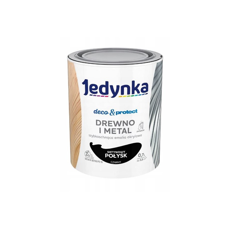 JEDYNKA DECO&PROTECT DREWNO I METAL SATYNA CZARNY 0,7L 