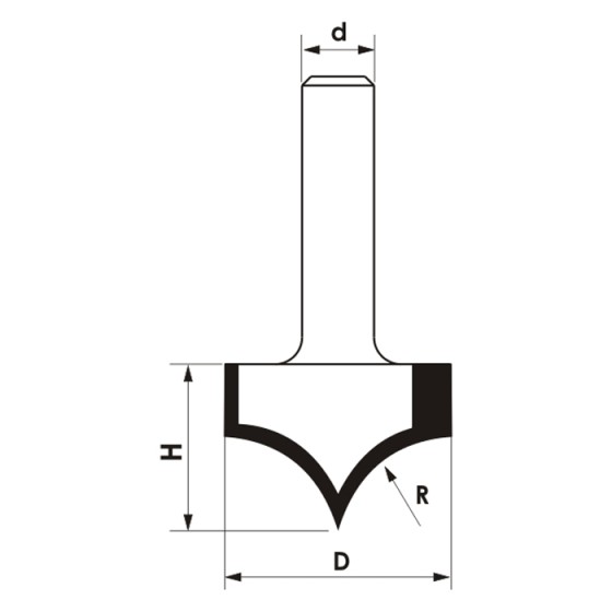 FREZ TRZPIENIOWY CNC PREMIUM ZAOKRĄGLAJĄCY 8*7,5*6*4 