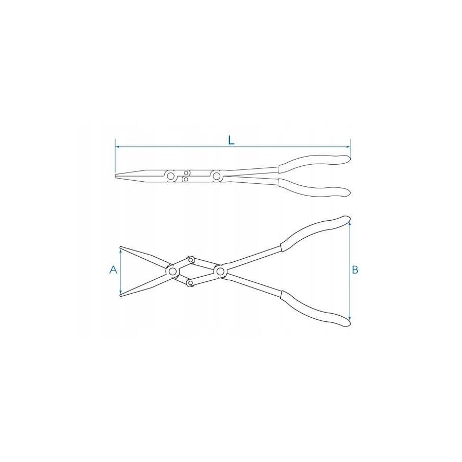 SZCZYPCE EKSTRA DŁUGIE PROSTE WĄSKIE Z PODWÓJNYM PRZEGUBEM - 340MM.