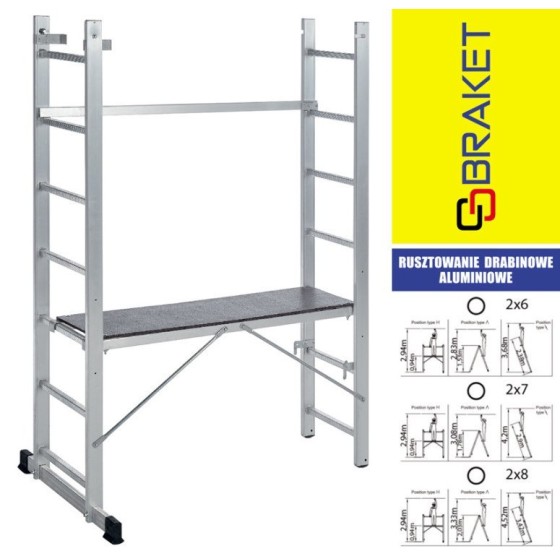 RUSZTOWANIE ALUMINIOWE DRABINOWE ECO 2X6 - BR-10-1006.