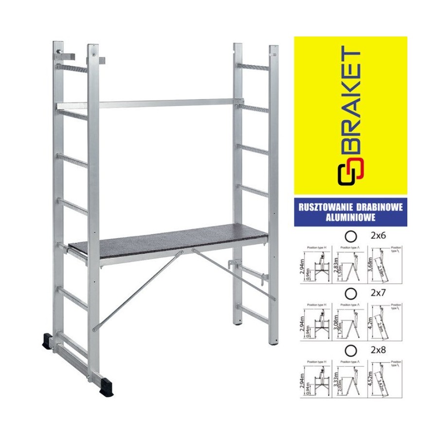 RUSZTOWANIE ALUMINIOWE DRABINOWE ECO 2X6 - BR-10-1006.