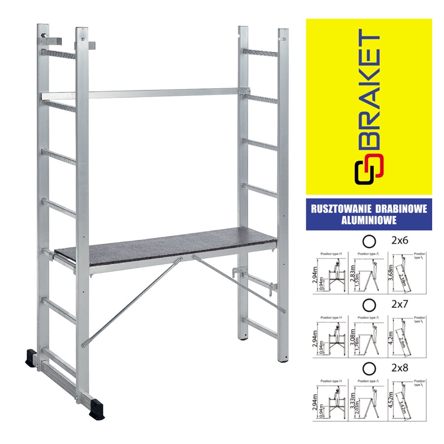 RUSZTOWANIE ALUMINIOWE DRABINOWE ECO 2X6 - BR-10-1006.