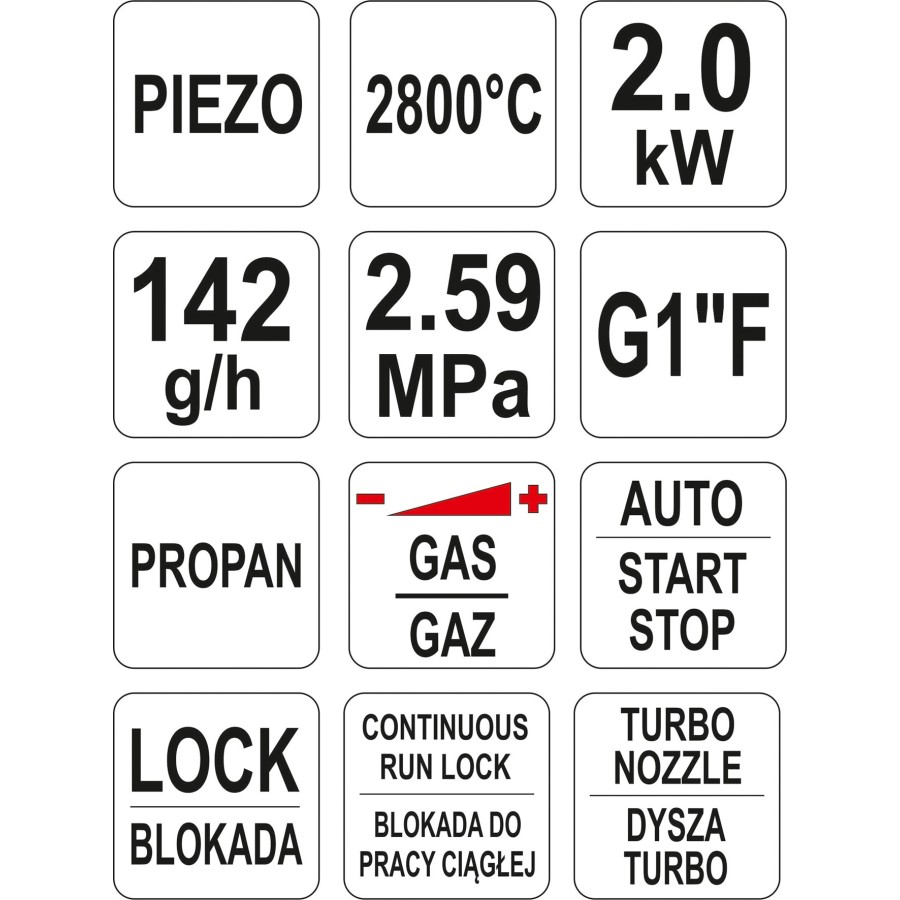 PALNIK GAZOWY TURBO - YT-36715.