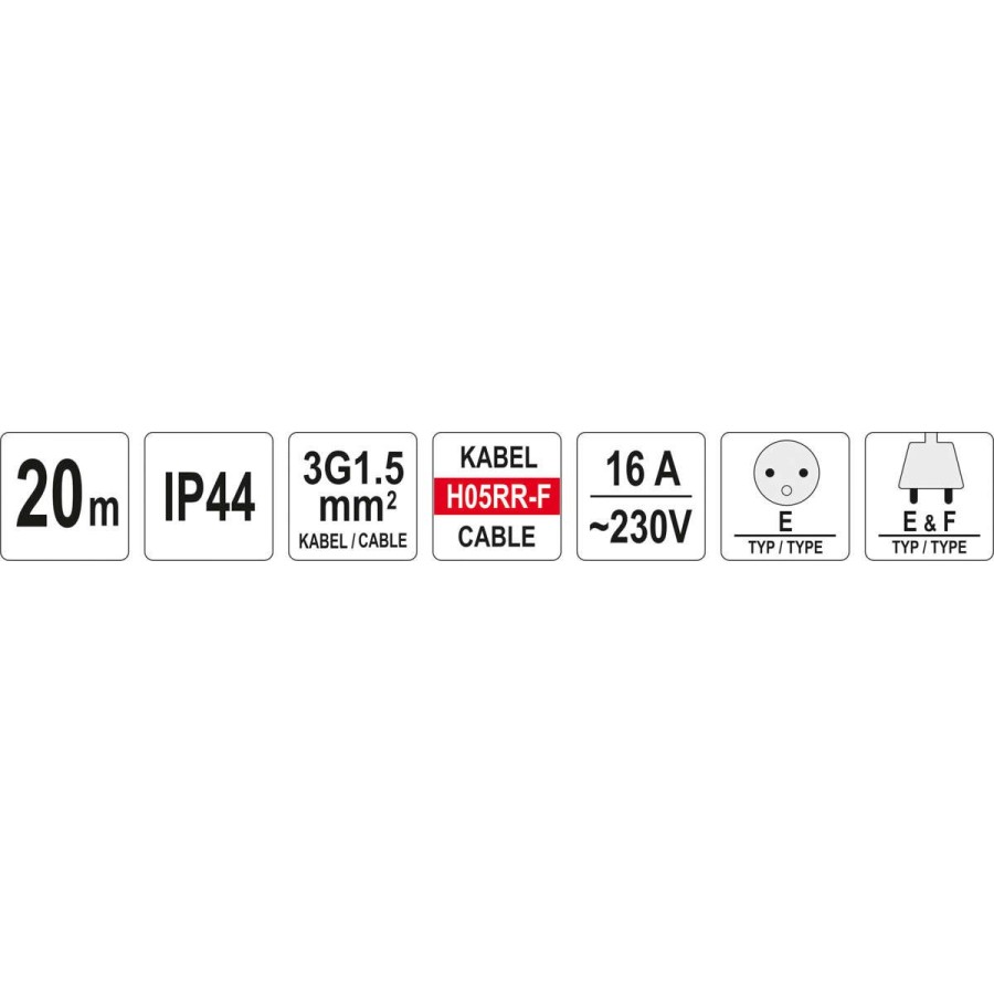 PRZEDŁUŻACZ BĘBNOWY 20M - YT-81052.